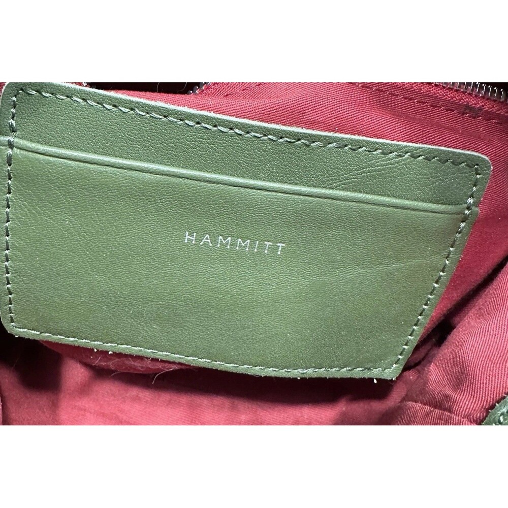 Hammitt Bryant Olive Leather Shoulder Bag Thick Shoulder Strap Silver Rivets - Picture 10 of 12